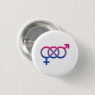 Chapa Redonda De 2,5 Cm Símbolo de género de bisexuales