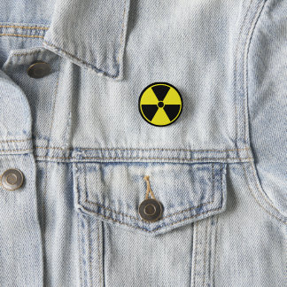 Chapa Redonda De 2,5 Cm Símbolo de la radiación nuclear