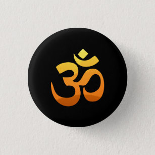 Chapa Redonda De 2,5 Cm Símbolo de Om Mantra Asana Relax Meditación Yoga