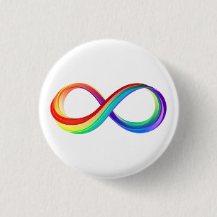 Chapa Redonda De 2,5 Cm Símbolo infinito arcoiris en capas