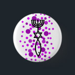 Chapa Redonda De 2,5 Cm Símbolo mesiánico con los puntos púrpuras<br><div class="desc">el símbolo para el judaísmo mesiánico.</div>
