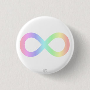 Chapa Redonda De 2,5 Cm Símbolo Pastel de neurodiversidad arcoiris/ autis