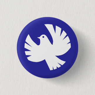 Chapa Redonda De 2,5 Cm Símbolo White Peace Dove