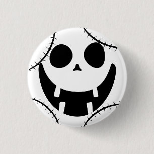 Chapa Redonda De 2,5 Cm Simple cara de calabaza de halloween jack-o-lanter