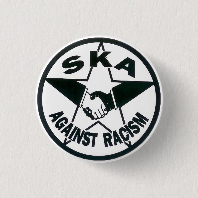 Chapa Redonda De 2,5 Cm Ska contra racismo (Anverso)