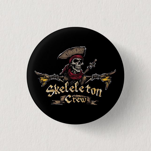 Chapa Redonda De 2,5 Cm Skeleton Crew (Anverso)