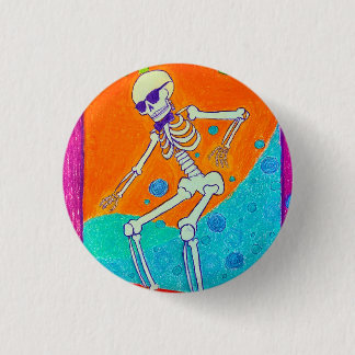 Chapa Redonda De 2,5 Cm Skeleton Skateboarding