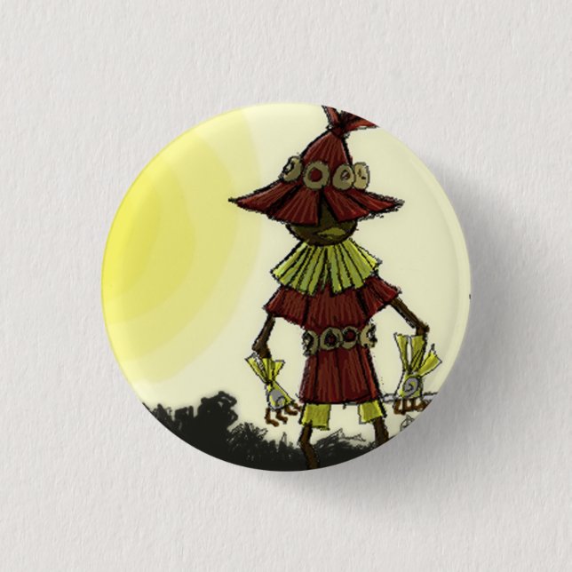 Chapa Redonda De 2,5 Cm Skullkid hojea el bosque (Anverso)