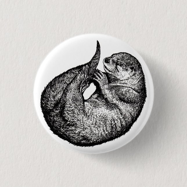 Chapa Redonda De 2,5 Cm sleeping otter (Anverso)