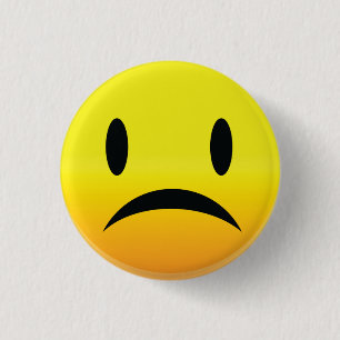 Chapa Redonda De 2,5 Cm Smilie hace frente a triste