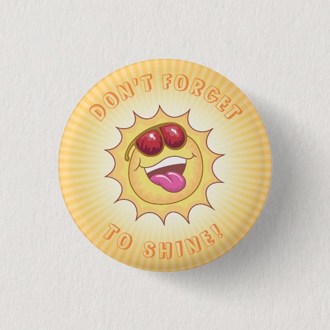 Chapa Redonda De 2,5 Cm Smiling Sunshine (Anverso)