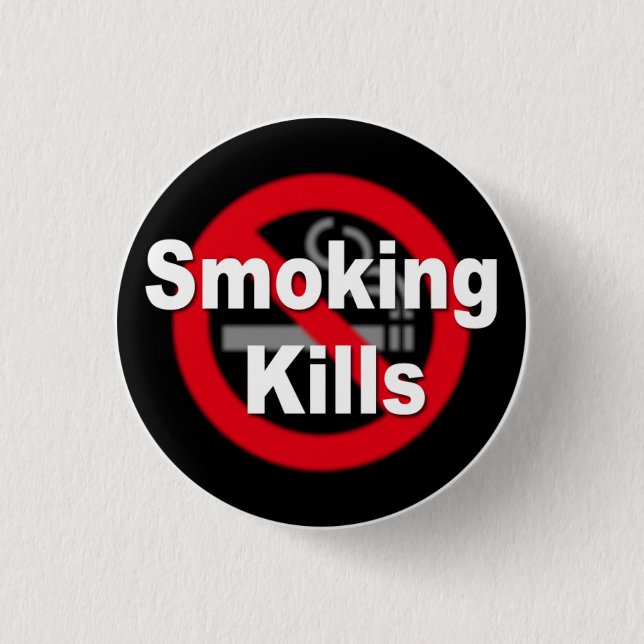 Chapa Redonda De 2,5 Cm Smoking Kills (Anverso)