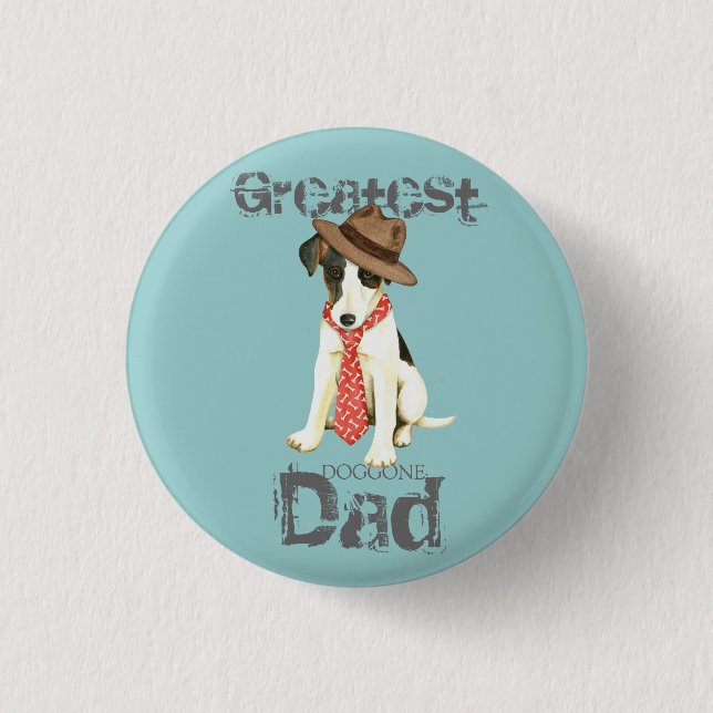 Chapa Redonda De 2,5 Cm Smooth Fox Terrier Dad (Anverso)