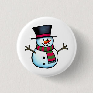Chapa Redonda De 2,5 Cm Snowman
