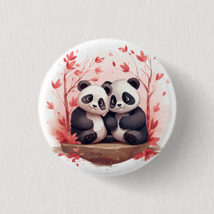 Chapa Redonda De 2,5 Cm So Happy Together Panda par