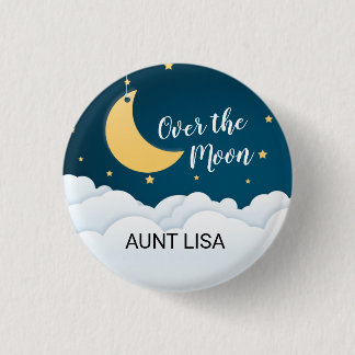 Chapa Redonda De 2,5 Cm Sobre la luna Baby Shower