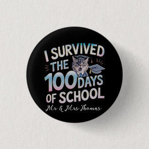 Chapa Redonda De 2,5 Cm Sobreviví a los 100 días de colegio - Celebro 100