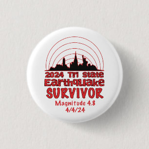 Chapa Redonda De 2,5 Cm Sobreviví el terremoto de NYC Tri State 2024