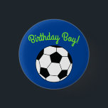 Chapa Redonda De 2,5 Cm Soccer Sports Birthday Boy Party Button<br><div class="desc">This soccer ball design is great for your kid's sports theme birthday party!  Great for any sport theme party for children,  adults or your team!</div>