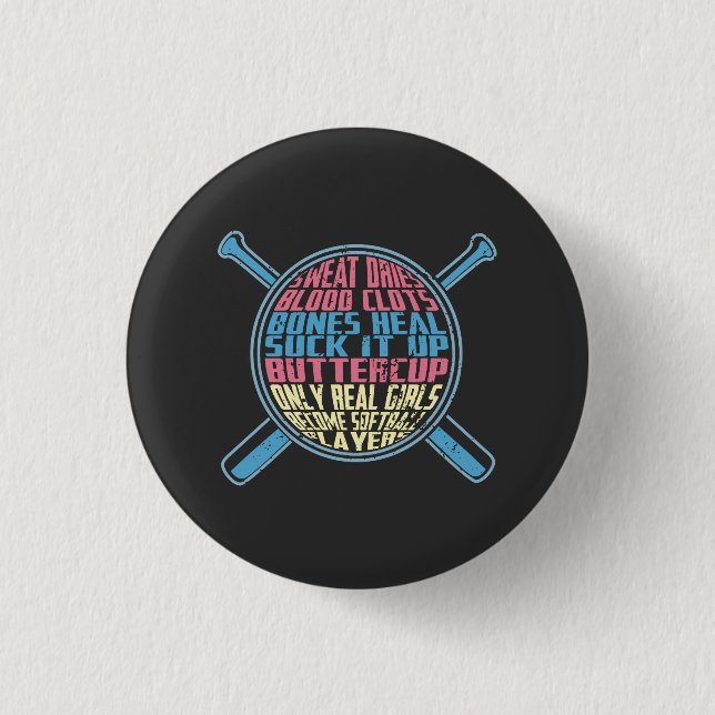 Chapa Redonda De 2,5 Cm Softbol (Anverso)