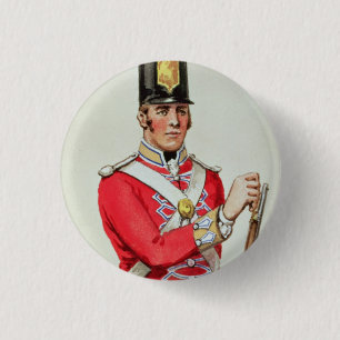 Chapa Redonda De 2,5 Cm Soldado británico en épocas napoleónicas