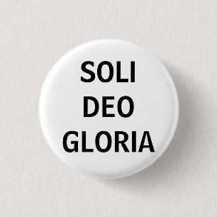 Chapa Redonda De 2,5 Cm Soli Deo (negro en blanco)
