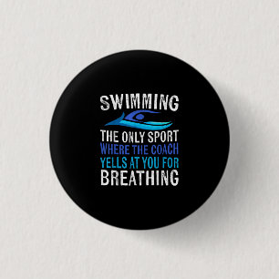 Chapa Redonda De 2,5 Cm Sólo Deporte De Natación Donde Entrenador Regalo