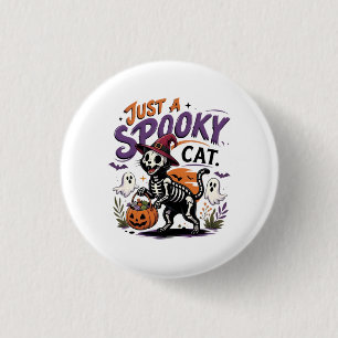 Chapa Redonda De 2,5 Cm Sólo un gato espeluznante de Halloween 