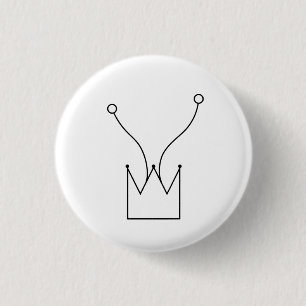 Chapa Redonda De 2,5 Cm Sondeos y Pin de la corona