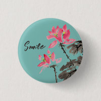 Sonrisa Cita Positiva Acuarela Floral Lotus