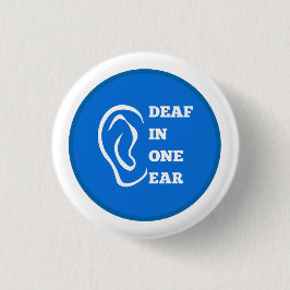 Chapa Redonda De 2,5 Cm Sordo En Un Diseño Azul Ocular