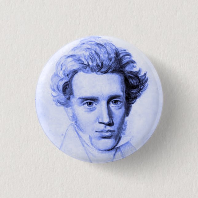 CHAPA REDONDA DE 2,5 CM "SOREN KIERKEGAARD" (Anverso)
