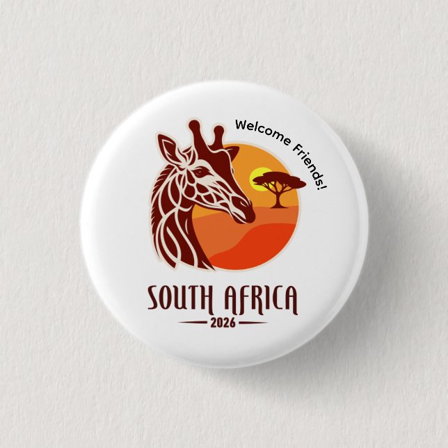 Chapa Redonda De 2,5 Cm South Africa 2026 International Convention Pin (Anverso)