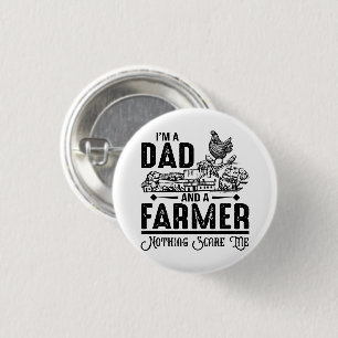 Chapa Redonda De 2,5 Cm Soy papá y agricultor   Agricultura