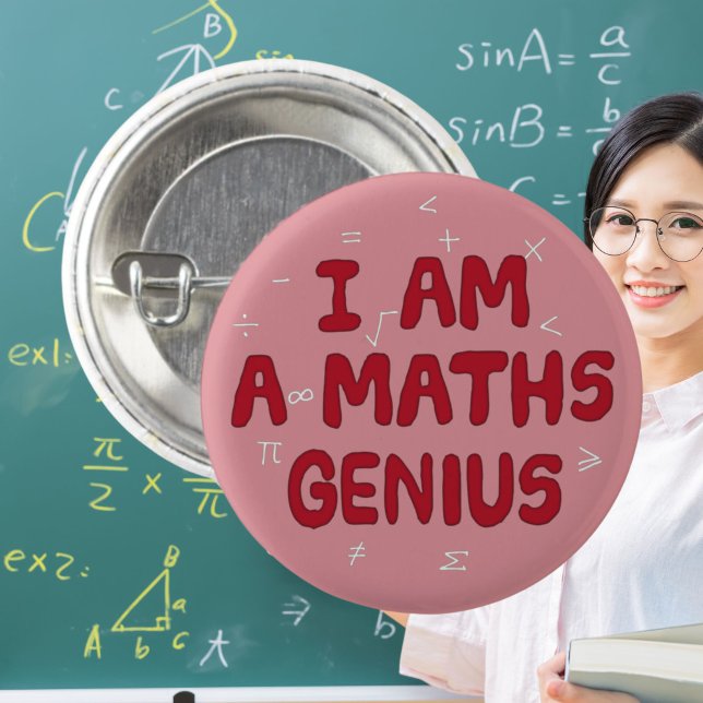 Chapa Redonda De 2,5 Cm Soy un profesor de matemáticas geniales (Subido por el creador)