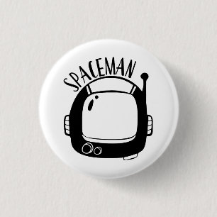 Chapa Redonda De 2,5 Cm Spaceman Vintage