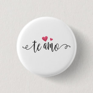 Chapa Redonda De 2,5 Cm Spanish Te Amo I Love You Valentine   Pin Button