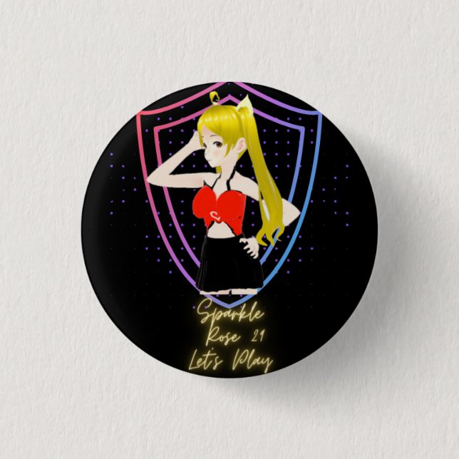Chapa Redonda De 2,5 Cm Sparkle Pin (Anverso)