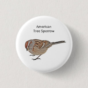 Chapa Redonda De 2,5 Cm Sparrow de árbol americano