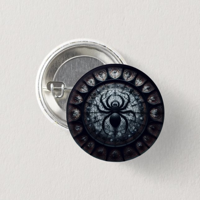 Chapa Redonda De 2,5 Cm Spider Queen Button (Anverso y reverso)