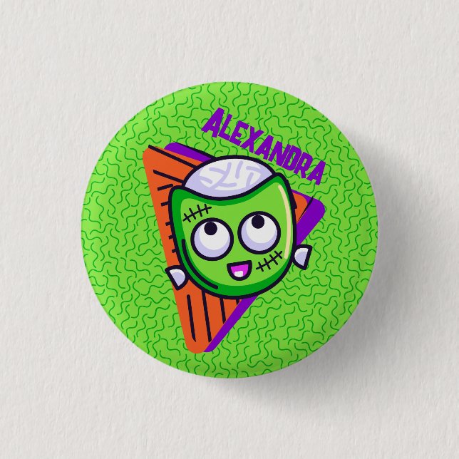 Chapa Redonda De 2,5 Cm Spooktacular Personalized Zombie Button (Anverso)