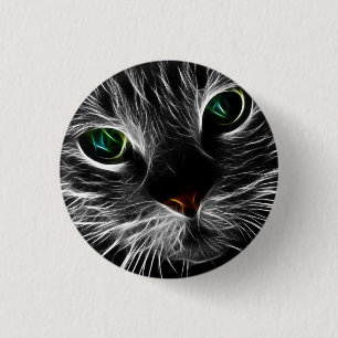 Chapa Redonda De 2,5 Cm Spooky Cat Feline Soul Spirit Animal