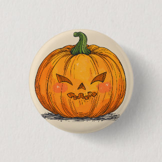 Chapa Redonda De 2,5 Cm Spooky Jack O' Lantern