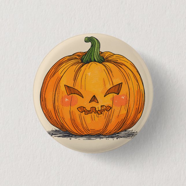 Chapa Redonda De 2,5 Cm Spooky Jack O' Lantern (Anverso)