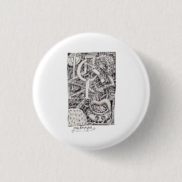 Chapa Redonda De 2,5 Cm Sr Emptyful, Dibujo a Tinta