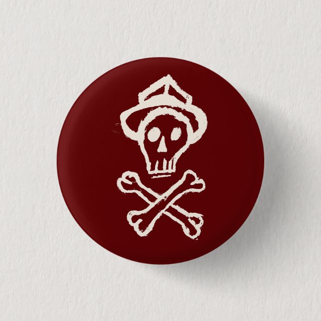 Chapa Redonda De 2,5 Cm Sr. Skullington - Bloody rojo (Anverso)