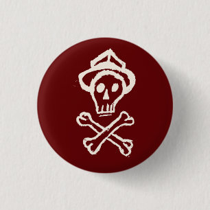 Chapa Redonda De 2,5 Cm Sr. Skullington - Bloody rojo