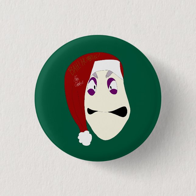 Chapa Redonda De 2,5 Cm Sr. Williams Bah Humbug navidad (Anverso)