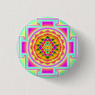 Chapa Redonda De 2,5 Cm Sri Yantra Geometría Sagrada