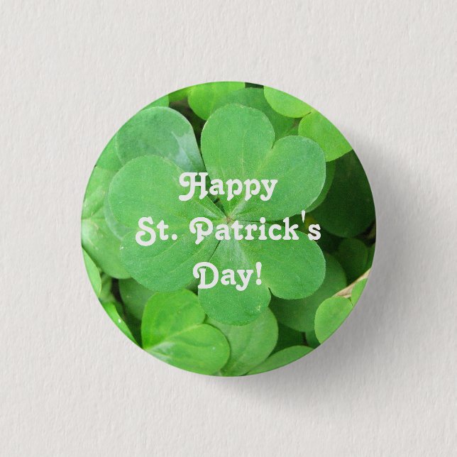 Chapa Redonda De 2,5 Cm St. Patrick's Day Shamrock (Anverso)